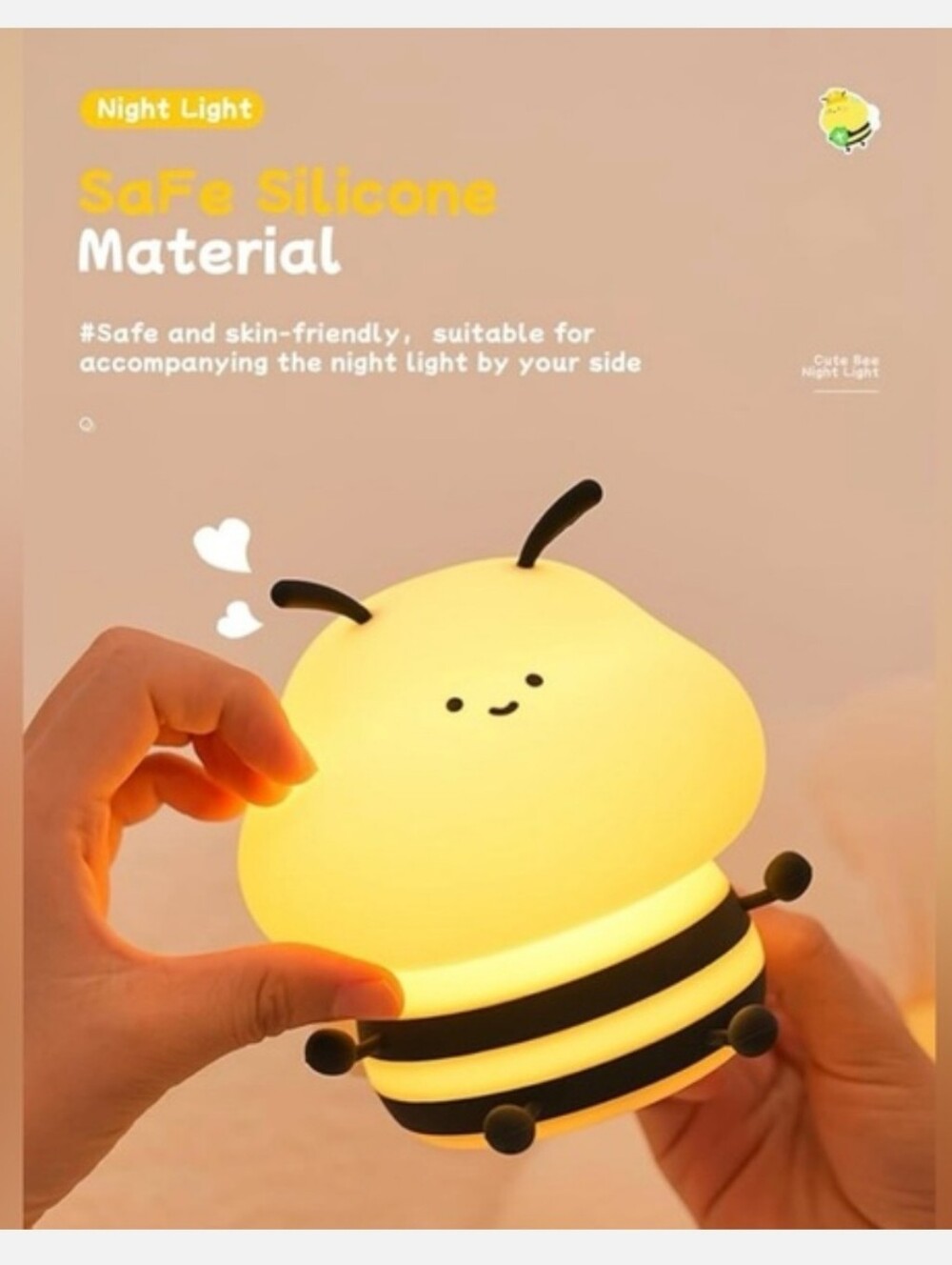 Cute Little Bee Night Light - Picture 4 of 11